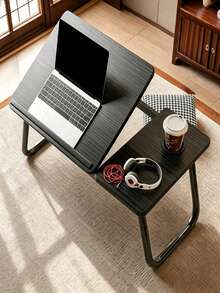 Adjustable Foldable Bed Desk, Tilting Top With Cup Holder & Side Storage, Portable Anti-Slip Laptop Table, Ergonomic Desk For Bed Sofa Home Use, Perfect For Students Workers Adults - Multicolor - View 9