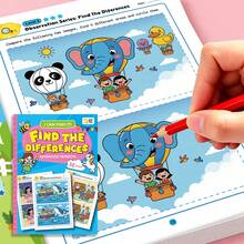 beartale 32 Pages Children Spot The Difference Book, Early Learning Educational Activity Workbook, Advanced Spot The Difference Activity Book, Busy Book, Quiet Book, Preschool Observation & Attention Training Brain Teaser Coloring Book, Birthday Gift For Boys And Girls - Multicolor - View 5
