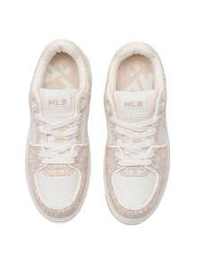 MLB Zapatillas casuales de suela gruesa con forro de mezclilla y estampado retro de monograma SL para hombre & mujer, nuevo estilo verano 2026, 3ASXS015N-50BGS - beige - Ver 9