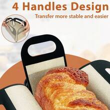 Silicone Toast Baking Mat With Handle, Non-Stick Reusable Toast Baking Mat, Silicone Baking Mat, Suitable For Dutch Oven And Rectangular Toast Baking Pan, Convenient Toast Lifting Mat For Easy Removal Of Toast Bread, Smooth Surface Reusable Baking Accessory, Washable Durable Baking Mat, Suitable For Homemade Bread, Cake, Pastry, Meatloaf, No Need For Baking Parchment Paper, Home Kitchen Baking Silicone Baking Mat For Oven Use - View 4