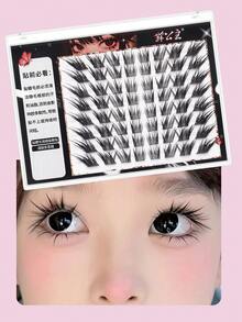 8-Row Korean Natural Cartoon Style Eyelash Extensions, Single Cluster Lashes, Long, Lightweight, Natural-Looking, Enhancing Charming Eyes - C - View 5