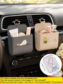 Floral Pattern Car Storage Box, Decorative Car Air Vent Storage Box, Can Hold Phone And Other Small Items, Quilted Storage Bag With Hook, Suitable For Storing Fashion Glasses, Keys And Phone, Universal Car Interior Storage - Multicolor - View 10