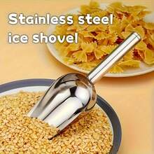 1pc Stainless Steel Ice Scoop, Multi-Functional Metal Scoop, Suitable For Dog Food, Cat Food, Ice Cubes, Grains, Flour, Food, Tea, Popcorn, Sugar, Beans, Rice And Kitchen Utensils - Multicolor - View 12
