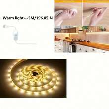 1 Roll 5V USB LED Light Strip With Switch, Warm White/White LED Light Strip, USB LED Light Suitable For Indoor Bedroom Home Decor Living Room, TV Backlight, Cabinet, Mirror, Halloween, Christmas, Hallway, Wedding Decoration - White - View 9