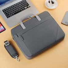 1pc Unisex Business Laptop Briefcase, Shockproof Air Cushion Protection, Large Capacity Handbag, Commuter Travel Crossbody Laptop Bag - Briefcase - View 11