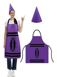 1pc/Set Unisex Colorful Apron Role Play Costume Set, Includes Colorful Apron And Cone Hat, Suitable For Party Games Role Play, World Book Day And Adult Dress Up - Multiple Styles - View 24