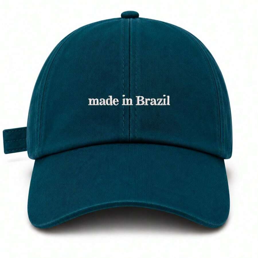 Women Baseball Cap - 石油藍白繡花 - 查看 1