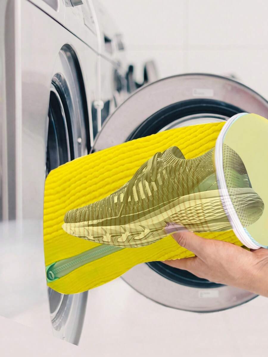 Shoe Washing Bag For Washing Machine, Chenille Sneaker Laundry Pouch With Soft Lining And Zipper Closure, Reusable Shoe Wash Bag For Low-Top Shoes And Home Laundry