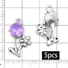 5/20pcs Purple Rhinestone Charms Bow Star Moon Heart Butterfly Bear Pendant For DIY Bracelet Necklace Earring Coquette Y2K Jewelry Making Findings - Purple - View 25