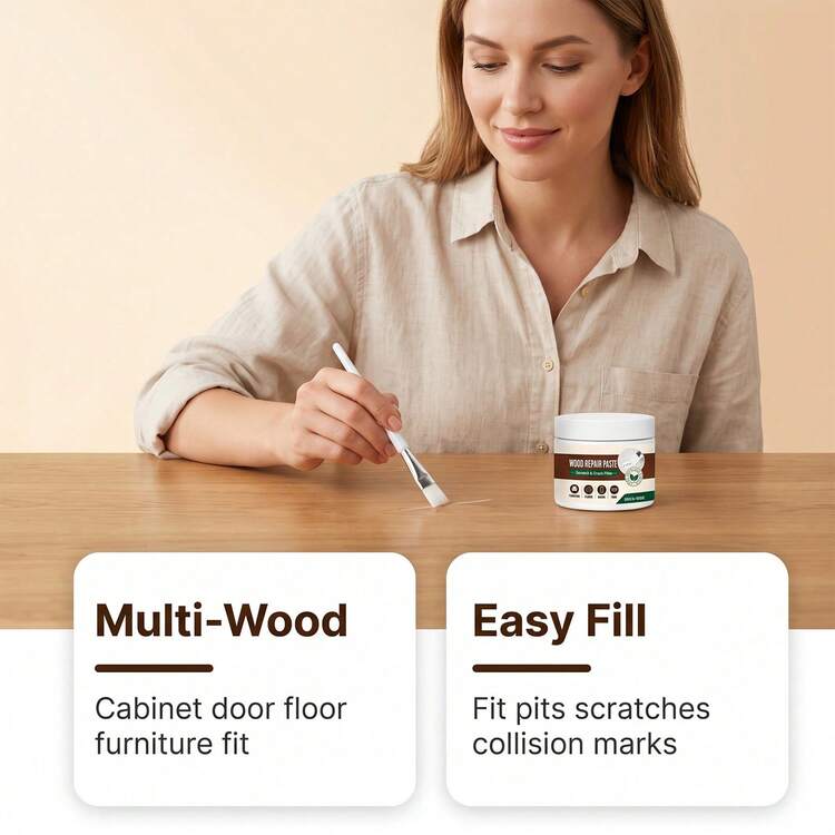 Wood Furniture Repair Paste, Scratch Crack Restorer Filler, Touch‑Up Cream For Wooden Table Floor Cabinet, Restore Wood Surface Damage(Old And New Models Shipped Randomly) - Wood Filler - View 4