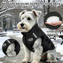 Shiny Pet Winter Thickened Padded Vest, Reflective Strip Night Walking Super Windproof Warm Dog Coat, Back Leash Ring For Small And Medium Dogs, Schnauzer Autumn/Winter Sleeveless Padded Coat - Black - View 5