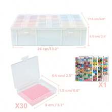 30pcs 2-In-1 Diamond Painting Storage Box Tray, With Label Compartments And Dividers, With Lid Diamond Painting Accessories Tray, Beaded Gem Art Tool Storage Rack - Sets - View 8