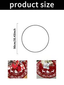 1/100Pcs Christmas Tree Skirt, Christmas Theme Santa Claus & Reindeer Red, Round Base, 60/90CM Diameter Optional; Suitable For Winter Party And Home Holiday Decoration, Ideal Christmas Tree Decoration - Multicolor - View 10