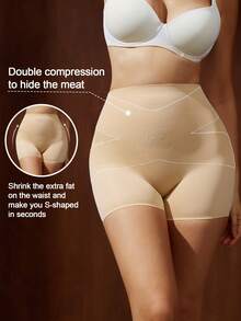 1pc Women Waist Shaper Butt Padded Lift Hip Enhancer Pants, Sculpting Slimming Shapewear Bottom - Apricot - View 5