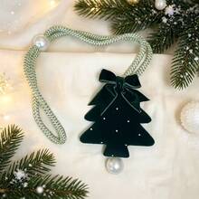 1pc Velvet Bowknot Rhinestone Christmas Tree Curtain Tieback, Tulle Curtain Holder, Suitable For Curtain Fixing, Tree-Shaped Snowflake Decorative Curtain Tieback, Easy Storage, Holiday Atmosphere Decoration, Christmas Gift - Multicolor - View 11