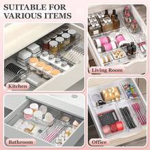 12/8/7/6/4/3/1pc Transparent Desktop Drawer Storage Box, Suitable For Organizing Small Items, Ideal For Cosmetics, Makeup Tools And Accessories, Also For Stationery And Daily Supplies Classification Storage, Suitable For Student Dorm, Room Decor And Desktop Storage - Multicolor - View 8