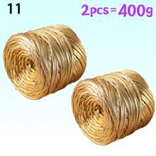 CHARM ELVES 2pcs/200g Shiny Metallic Nappa Leather Imitation Yarn, Crochet Handmade Yarn Suitable For Knitting Bags, Slippers, Coasters, Seat Cushions, Premium Heat-Resistant Table Mats, Decorative Yarn, High-Quality Yarn Suitable For Beginners - 2pcs=400g - View 13