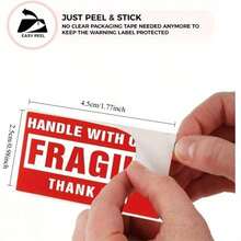 Handle With Care Fragile Thank You, Red Warning Shipping Label Stickers (1" X 1.8"),250Pcs/Roll - View 9