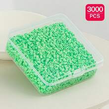 2.6mm Sundymot Fuse Beads, 3000PCS+ Green Series Independent Packaging, With Small Square Box Storage, Easy To Store, DIY Pendant Keychain, Jewelry Making Craft Material, Graduation Season Back To School, Christmas, Party Birthday Gift, Multi-Color 2.6mm Fuse Beads Bulk Refill Kit - 2.6mm Puzzle Beads - View 14