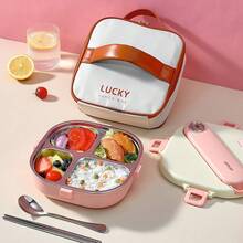 Kotak Bento Stainless Steel 304 untuk Dewasa, Wadah Makan Siang Anti Bocor yang Aman untuk Microwave, Kotak Makan Siang Logam dengan Wadah Sup dan Peralatan Makan, Kotak Bento Jepang yang Lucu, Wadah Makanan untuk Perjalanan, Wadah Persiapan Makanan untuk Siswa Sekolah - MultiWarna - View 4