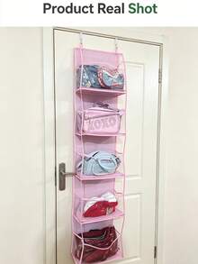 Bathroom Door Hanging Storage Bag, Multi-Purpose Door Back Organizer, Compartment Storage, Foldable Home Storage Bag, Wall-Mounted Multi-Layer Transparent Visible Storage Bag - Multicolor - View 9