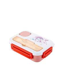 Large Capacity Cartoon Cute Lunch Box, School Lunch Box, Bento Box (Built-In Cutlery Set), Microwave , Lunch Bag, Suitable For Home, School, Office, Back To School, Outdoor Picnic - Multicolor - View 15