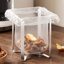 New Portable Folding Stainless Steel Trash Can Rack - Kitchen Floor-Standing Trash Rack Storage Rack, Space-Saving Kitchen Countertop Storage Rack, Convenient For Trash Disposal And Storage - Portable Simple Kitchen Desktop Trash Can - Multicolor - View 11