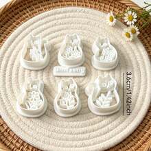 Set 7 Buah Cetakan Tanah Liat Polimer Motif Kucing Bunga, Anak Kucing dengan Pola Daun dan Bunga, Cetakan Tanah Liat DIY untuk Membuat Anting, Liontin, dan Perhiasan Buatan Tangan. - 7 buah - View 9