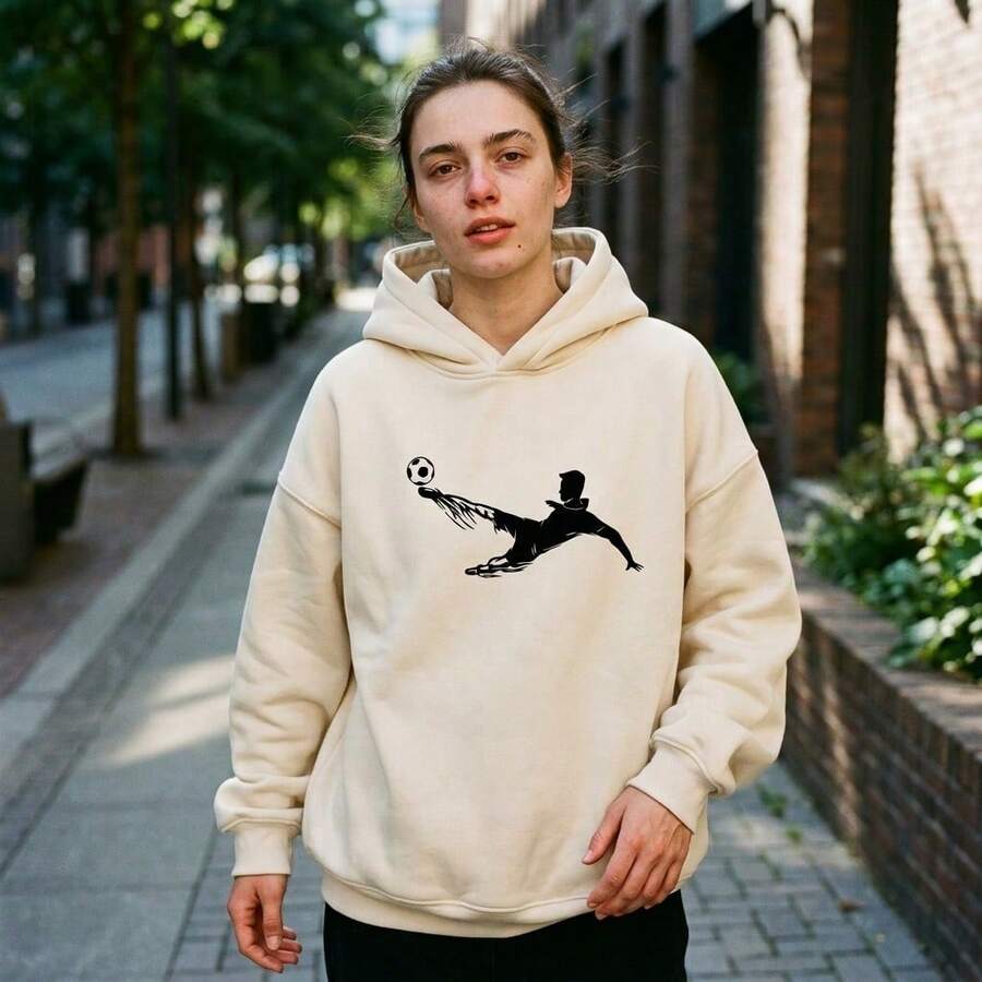 Women Sweatshirts & Hoodies - 杏色 - 查看 1