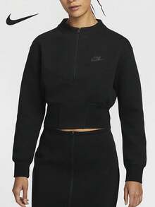 Sweatshirt Rajut Pendek Setengah Resleting Hangat Wanita Nike Asli Baru HJ1032-010 - HJ1032-010 - View 1