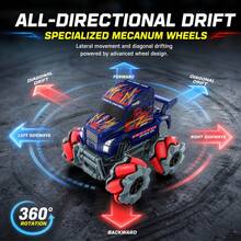 2.4GHz RC Stunt Car, Big Wheel Rolling Drift Off Road Remote Control Car, Long Head Truck Toy With LED Lights, Auto Demo, Rechargeable Battery, Durable Anti-Collision Boys Toy Gift - Multicolor - View 4