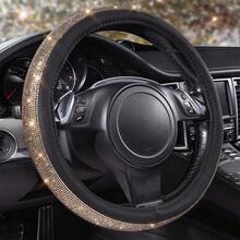 Light Luxury High-End Feel Full Diamond Car Steering Wheel Car Handle Cover, Personalized Male And Female Universal With Inner Ring 38cm/15 Inch Steering Wheel Protection Cover, Daily Car Interior Decoration Accessories. - Rhinestone Steering Wheel Cover With Inner Ring - View 8