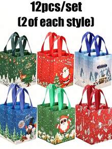 18/12/6/1pc Christmas Gift Bags, Multiple Cute Christmas Patterns, Suitable For Christmas, Theme Party Gift Wrapping, Surprise Party Decoration, Holiday Party Favors And Home Decor - One Size Fits All - View 14