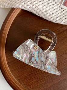 1pc Colorful Galaxy Acetate Triangle Claw Clip, 2026 New Women's Premium Large Hair Claw For Back Of Head Styling And Updo - Multicolor - View 7