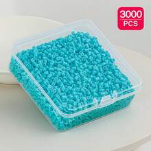 Manik-manik Fuse Sundymot 2,6mm, 3000 PCS+ Sistem Warna Hijau & Biru, Kemasan Terpisah, Dengan Kotak Penyimpanan Persegi Kecil, Mudah Disimpan, Gantungan Kunci Liontin DIY, Bahan Kerajinan Pembuatan Perhiasan, Musim Wisuda Kembali ke Sekolah, Natal, Hadiah Pesta Ulang Tahun, Kit Isi Ulang Massal Manik-manik Fuse 2,6mm Multi-Warna - Manik-manik puzzle 2,6mm - View 27