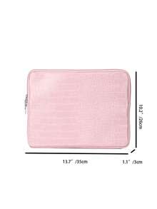 Funda para portátil de unicolor, minimalista y de lujo, bolsa de almacenamiento multiusos para portátil y tableta, bolsa para ordenador - Rosa - Ver 9