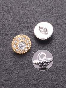 8pcs Round Fully Beaded Gold Small Buttons, Suitable For Shirts, Cardigans, Dresses, Coats, Sweaters, Jackets Decoration, Hand-Sewn Buttons, Suitable For Handheld Flower Gift Boxes, Shoes, Hats, Luggage DIY Accessories - Multicolor - View 9