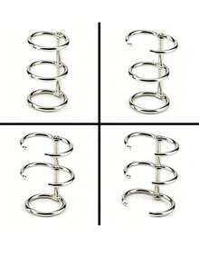 20pcs Silver Metal 3-Ring Binder Clips, 0.8 Inch Inner Diameter - Perfect For Notebooks, Photo Albums And DIY Travel Journals, Back To School Essential - Silver - View 4