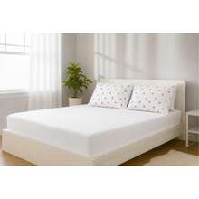 King Size 3-Piece Sheet Set, 400 Thread Count Micropercal, Soft Touch, With Fitted Sheet And Printed Pillowcases - CHERRY - WHITE - View 2