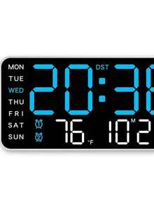 Lámpara inteligente multifunción de 1 pieza, despertador digital con luz decorativa, brillo ajustable, pantalla de fecha y alimentación USB - Diseño rectangular elegante - 1PC - Ver 3