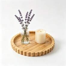 Wooden Candle Holder Base Aromatherapy Candle Display Tray Holiday Scene Decoration Round Candle Plate - Multicolor - View 5