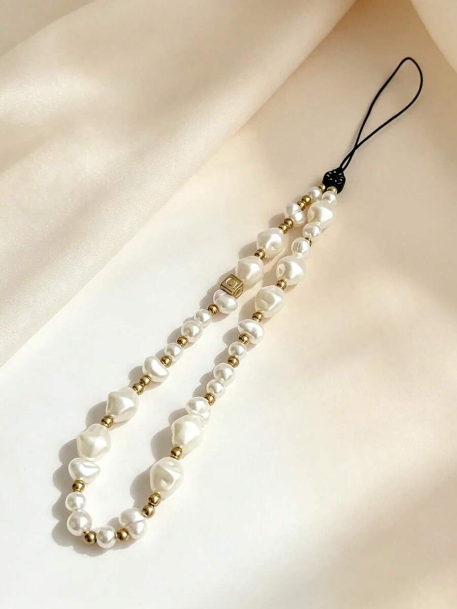 Ins Beaded Phone Chain, Wrist Strap, Keychain Pendant, Minimalist Phone Case Accessory Jewelry For Women - A - View 1