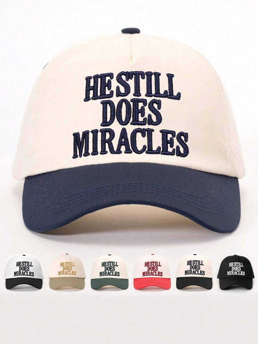 1顶绣有“HESTILL DOES”字样的撞色棒球帽,可调节户外防晒休闲帽,适合春秋季旅行、海滩、Y2K风格、夏季佩戴。 - 彩色 - 查看 1