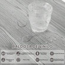 Losas de PVC autoadhesivas con imitación de madera, de aspecto similar al de las baldosas cerámicas, aptas para suelos, cocinas, suelos de PVC, baldosas y cuartos de baño; impermeables; 5 metros cuadrados (36 piezas) - 1 - Ver 3