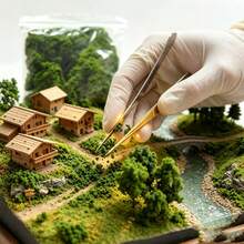 Tree Powder Model Green Plant Tufted For DIY Miniature Lowland Shrub Bushy Tuft Architecture Building Model Railway Fairy Garden Diorama Scenery - A - View 7
