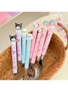SANRIO 2Pcs Kawaii Character Dinner Utensils, Stainless Steel Spoon And Fork Set With Carry Case, Lovely Portable Tableware For School Picnic - Multicolor - View 7