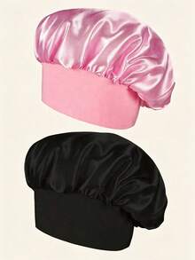 2pcs/Set Silk Sleep Cap, Women's Double Layer Satin Lining, Soft Elastic Band, Suitable For Curly Hair Sleep, Vacation, Holiday - Multicolor - View 12