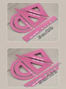 Customized Text Logo Aluminum Alloy Ruler Straight Ruler Student Stationery Gift 15cm Multi-Function Aluminum Alloy Straight Ruler Student Stationery Can Draw Wavy Lines Straight Ruler Learning Supplies Couples, Spouses, Colleagues, Friends, Elders, Students, Classmates, Teachers - Multicolor - View 11