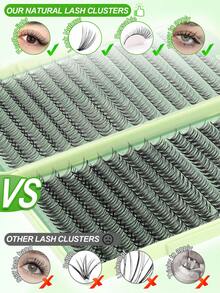 640 Clusters 10D+20D Natural Thin False Eyelashes, C Curl Suitable For Students/Office Workers, Realistic Eyelashes, Lightweight And Burden-Free, Can Be Used With Glasses, Single Box Capacity Enough For Daily Use, Multi-Box Set With Discounted Price And Large Capacity - C - View 6