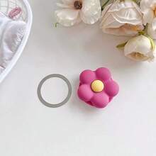 Magnetic Silicone Flower Airbag Phone Stand With Ring Holder, Strong Adsorption, Foldable Small Mirror, MagSafe Magnetic Airbag Stand, Desktop Slouchy Telescopic Airbag Stand, Detachable - Multi-color - View 14